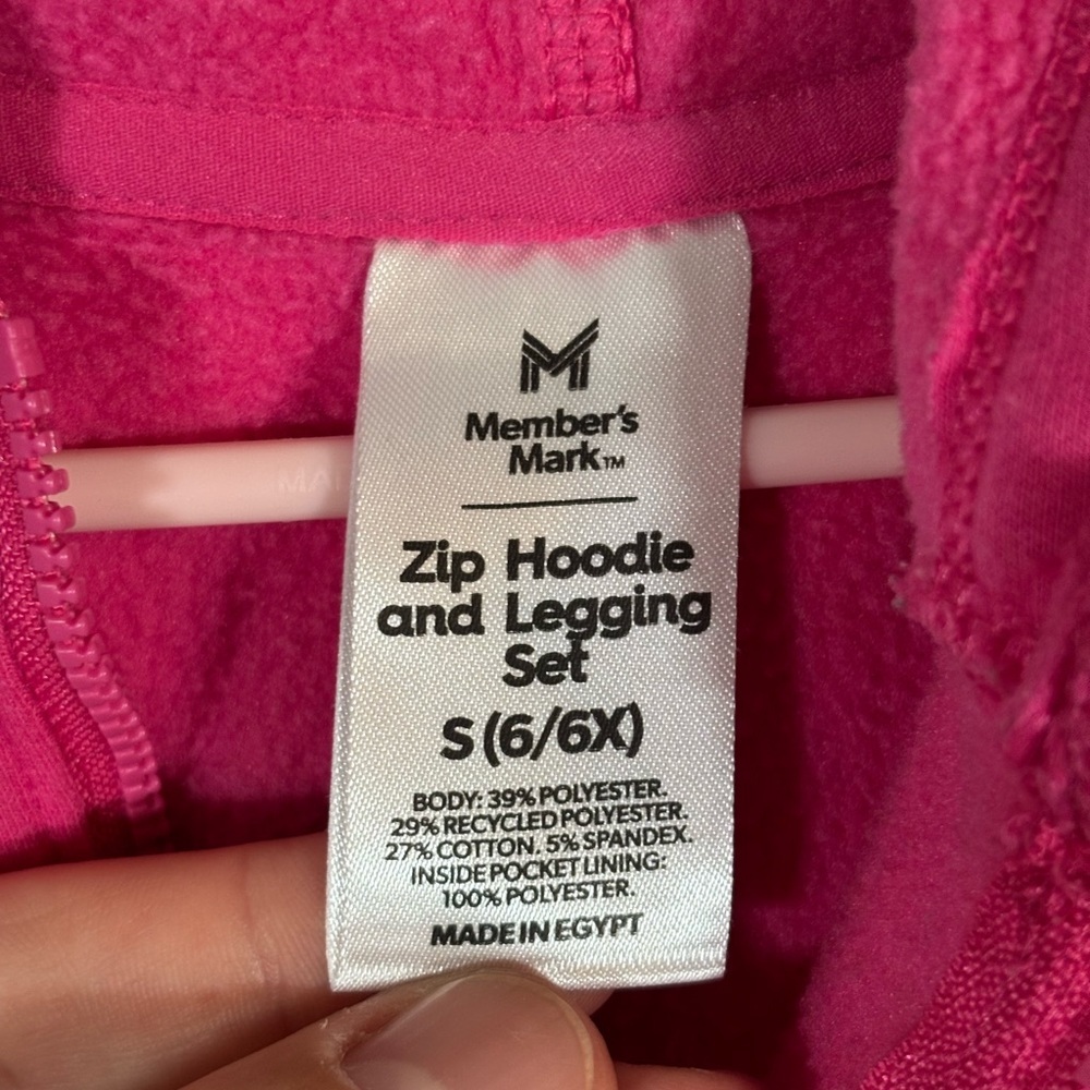 Member’s Mark Girls Hoodie & Leggings Set Pink / Purple Size Small 6/6X - Picture 4 of 11